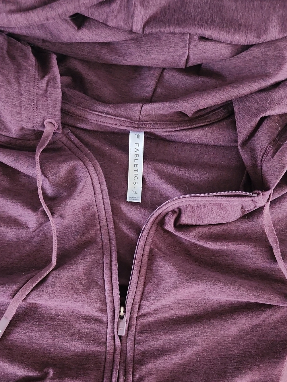 Fabletics Cloud Jersey Full Zip Hoodie - Oxblood Healther - Picture 3 of 8